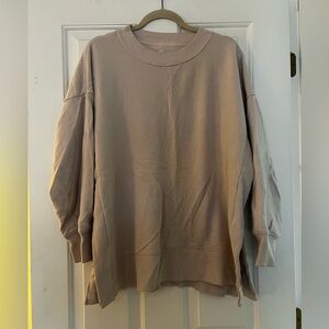 AERIE LIGHT PINK CREWNECK SWEATSHIRT - SIZE LARGE